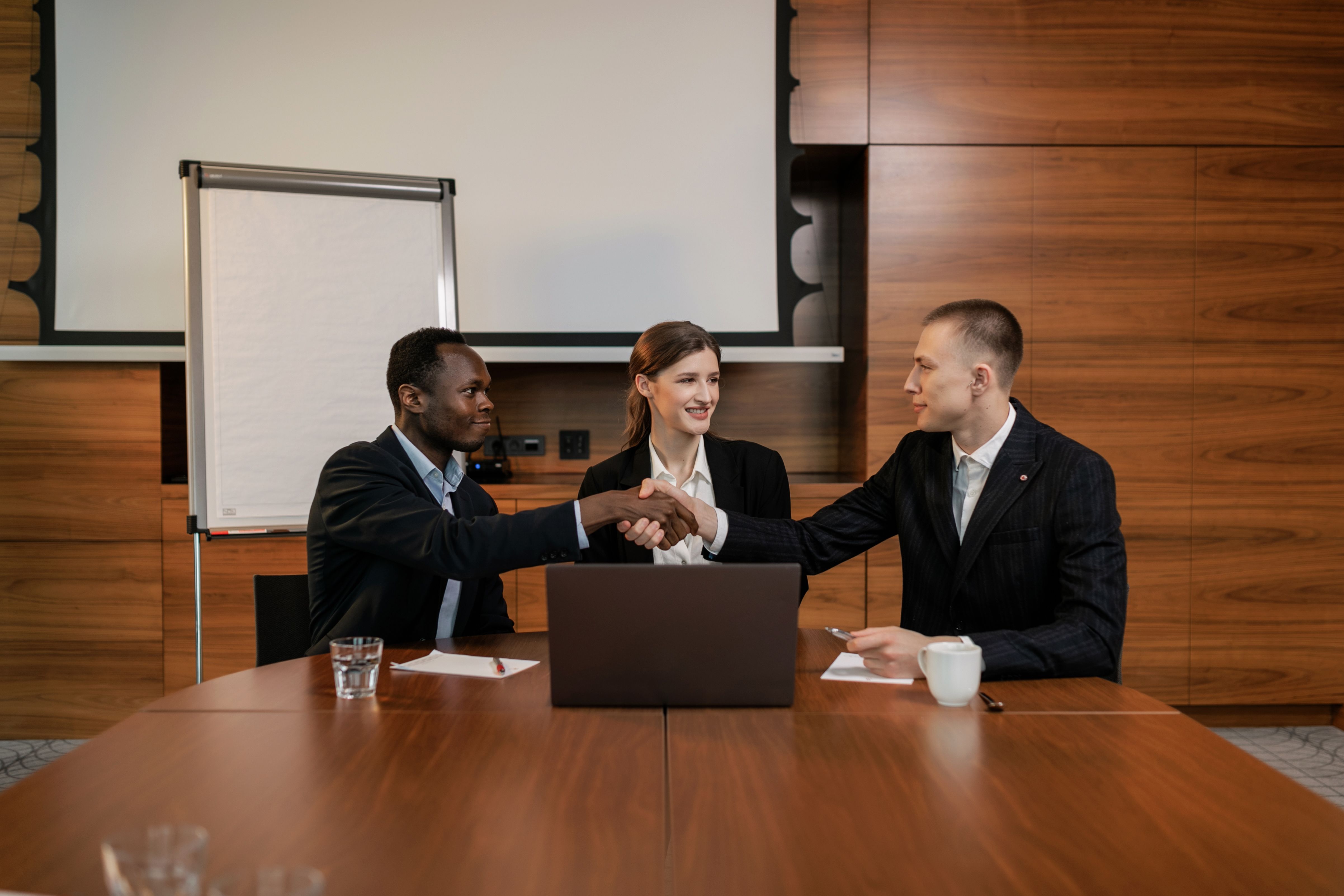 Professional administrative team working in modern office
